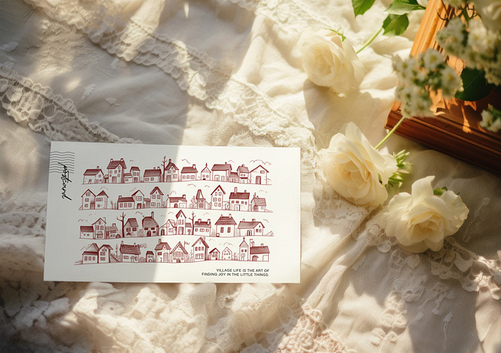 Postkarte Panorama Mockup-Paket