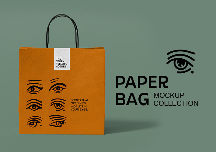 Colección de mockups de bolsas de papel