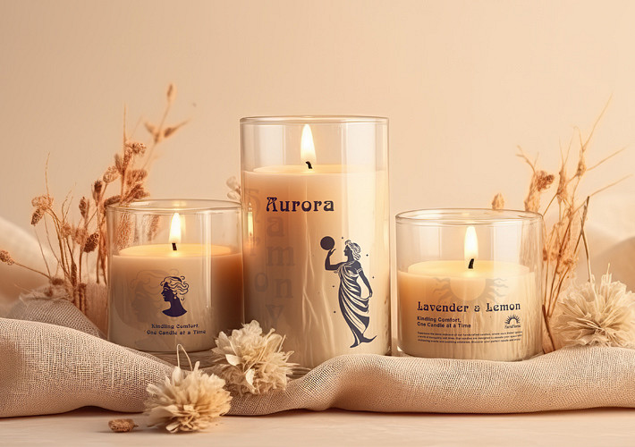 Kit de mockups de velas luminosas