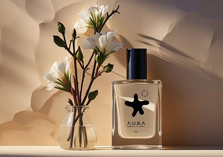 Colección de mockups de frascos de perfume