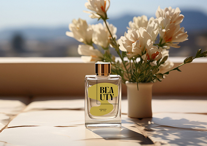 Colección de mockups de frascos de perfume