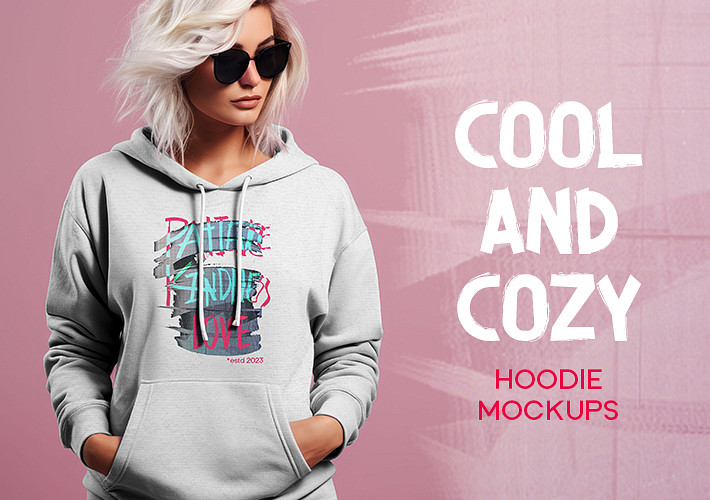 Tolle und gemütliche Kapuzenpulli-Mockups