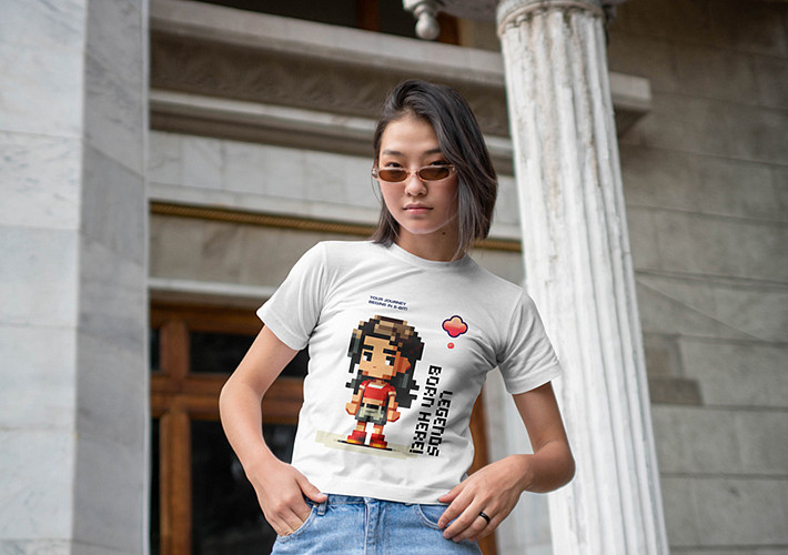 Maquettes de design de t-shirts pour femmes
