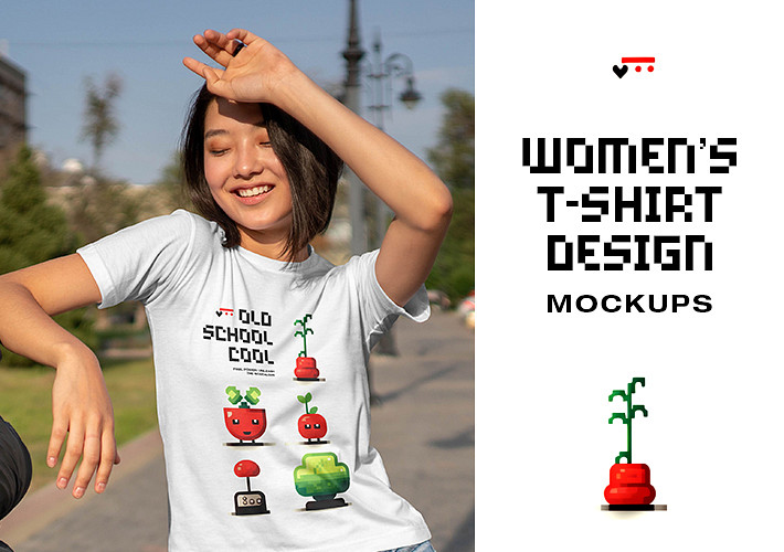 Maquettes de design de t-shirts pour femmes