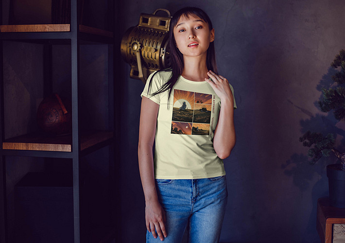 トレンディなTシャツモックアップ