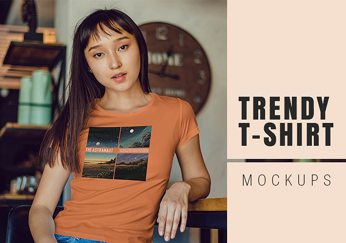 トレンディなTシャツモックアップ