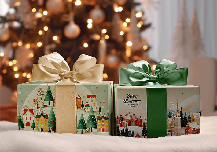 Neşeli Noel Hediyesi Mockupları