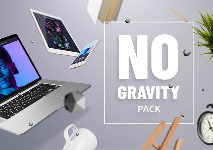 Paquete de Mockups Sin Gravedad