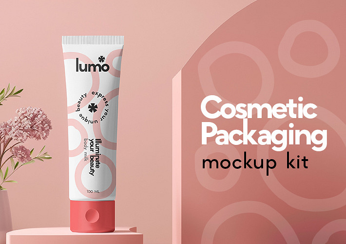 Kit de mockups de envases cosméticos