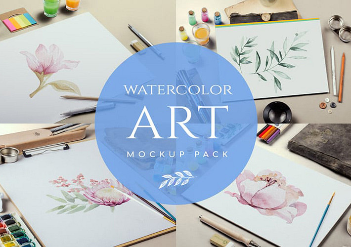 Paquete de Mockups de Pinturas en Acuarela