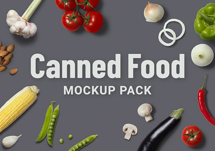 Pacote Mockup de Comida Enlatada