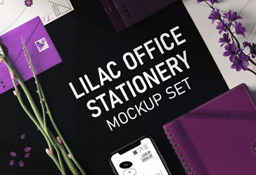Lilac Office Stationery Set