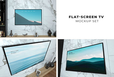 Flat-Screen TV Mockup Set