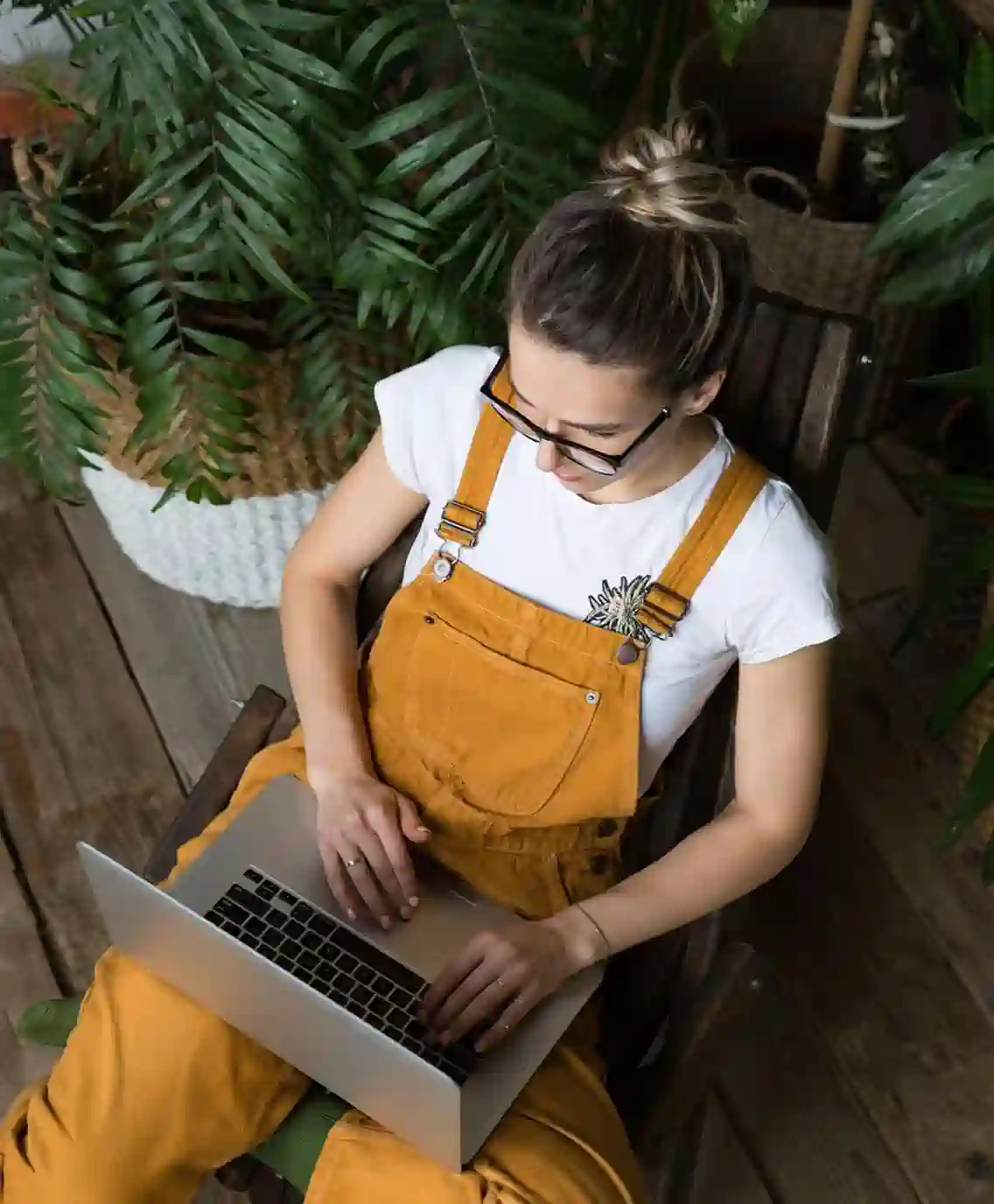 Designer working outdoors
