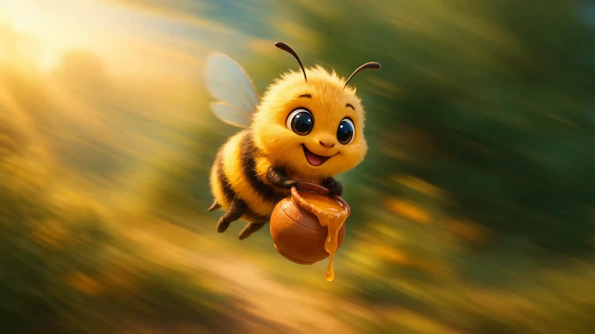 Abeja cartoon volando