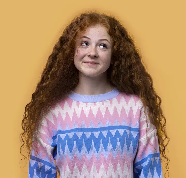 Curly hair portrait