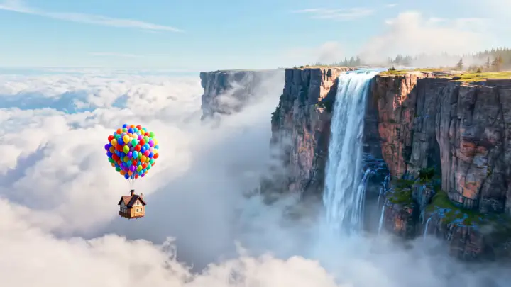 Balloon house clouds