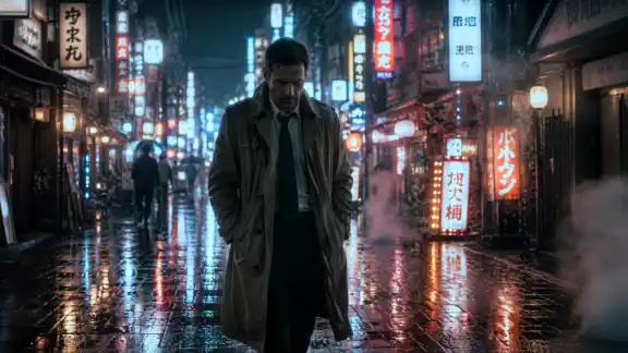 Neon rain detective