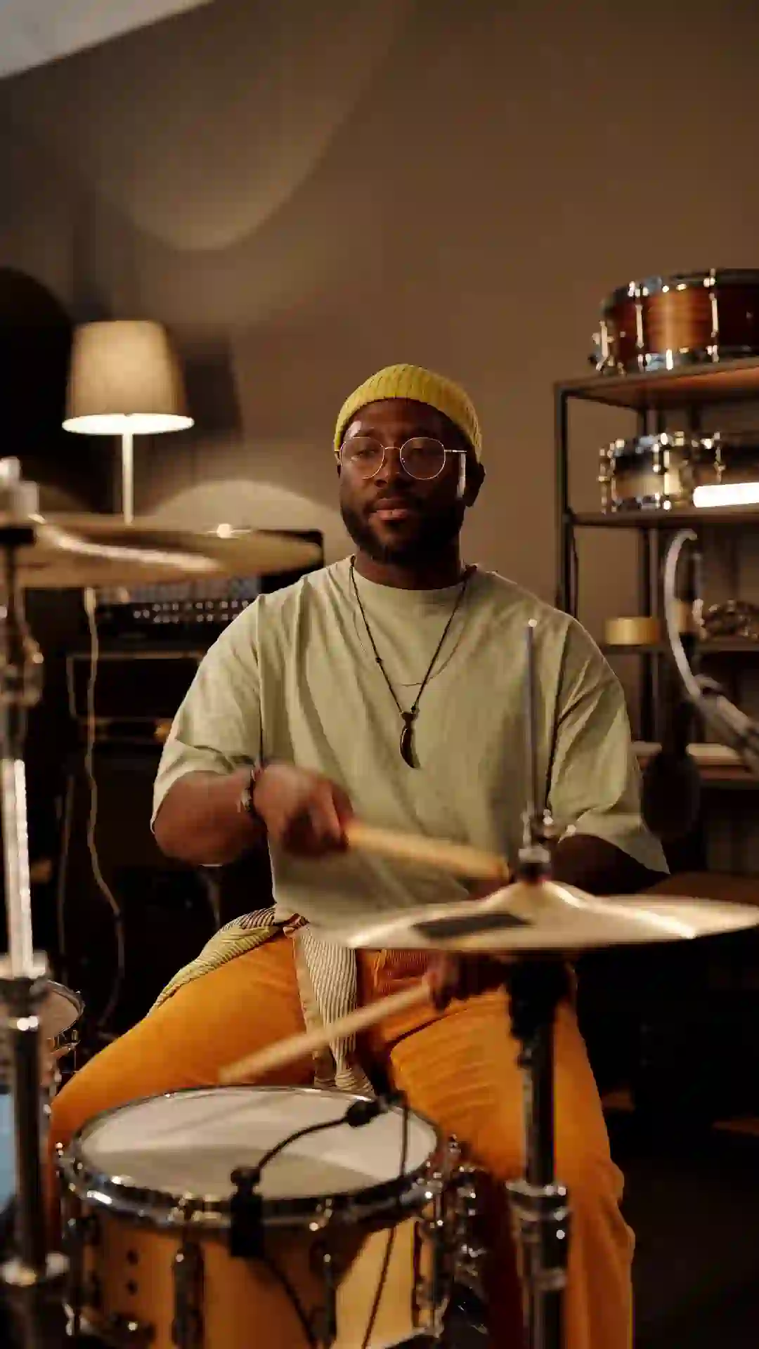 Drummer in yellow beanie