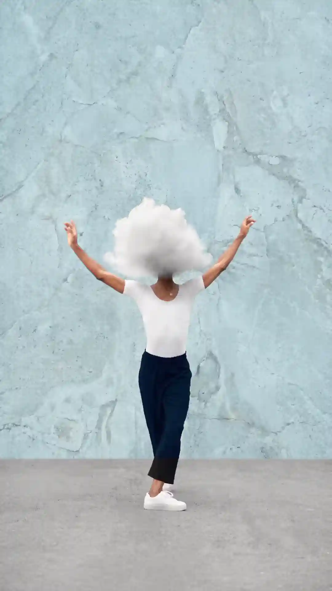 Dancer with a cloud head