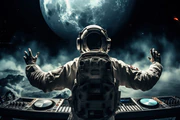 Astronaut floating in space