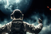 Astronaut DJ at turntables