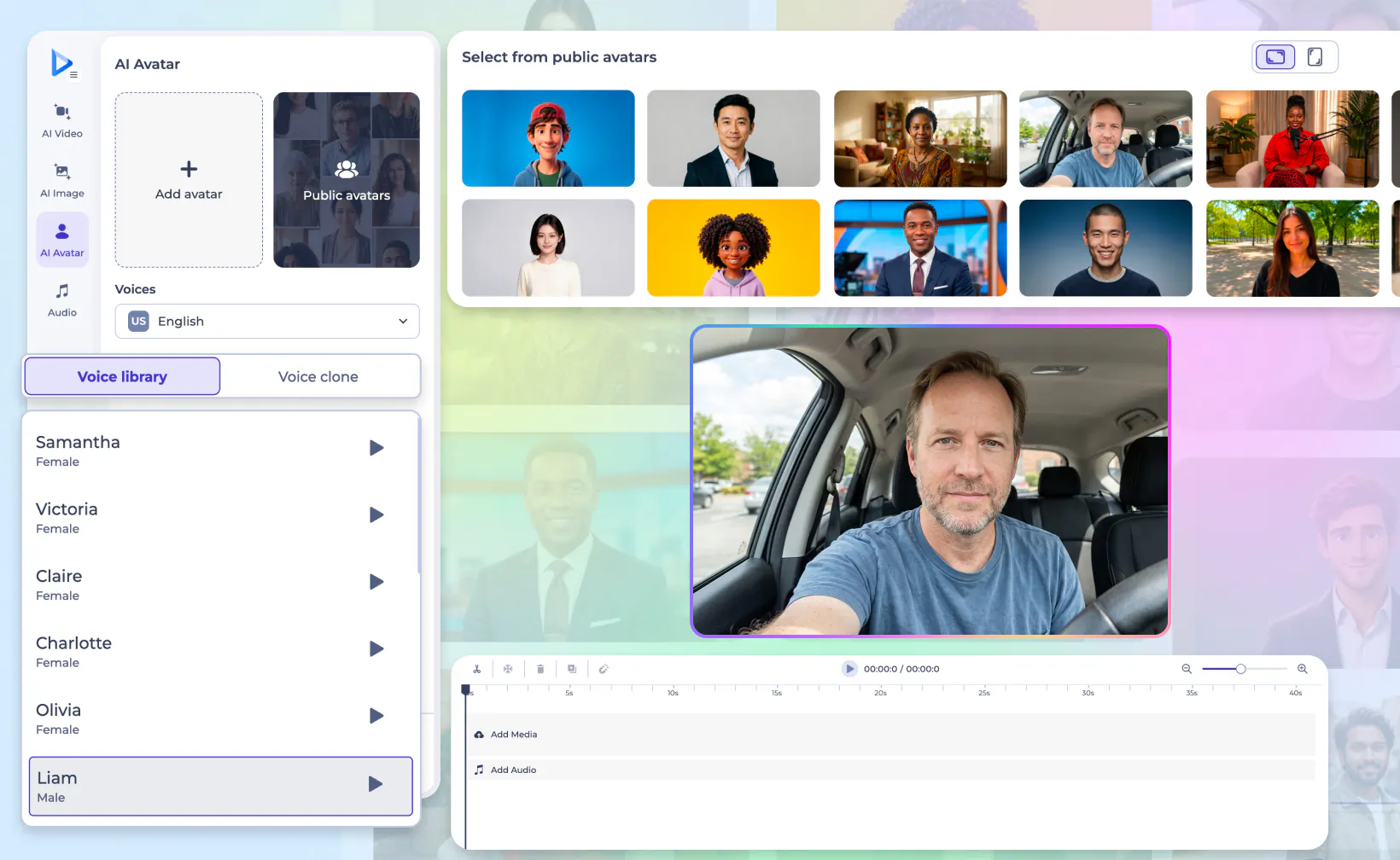AI avatar panel