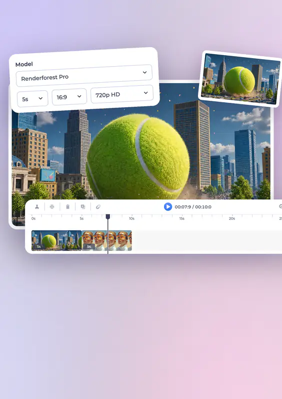 AI city clip on timeline