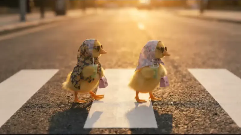横断歩道のアヒル