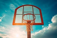 Players competing during a basketball game