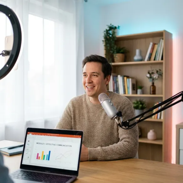 Instructor recording a lesson