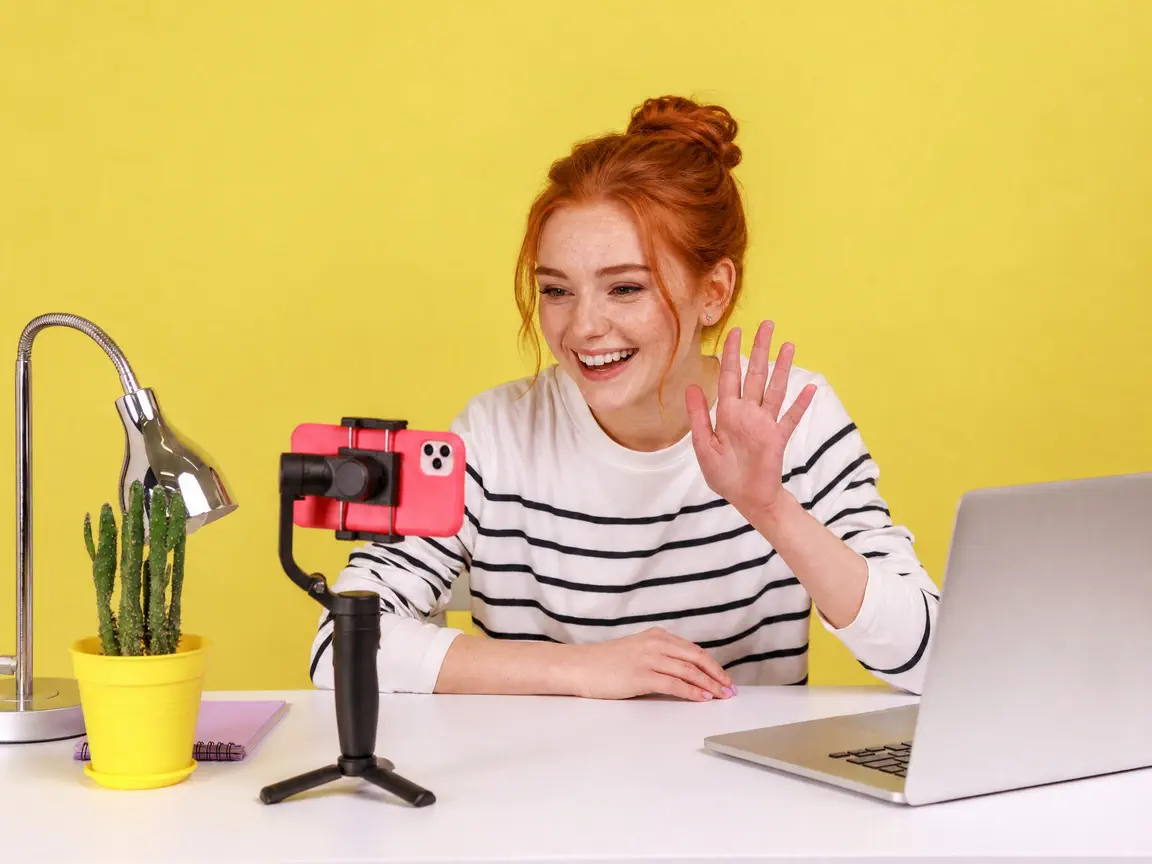 Creator filming phone vlog