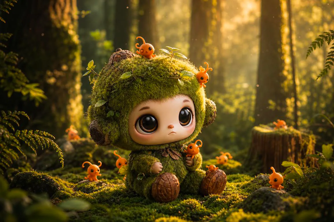 Moss creature in forest
