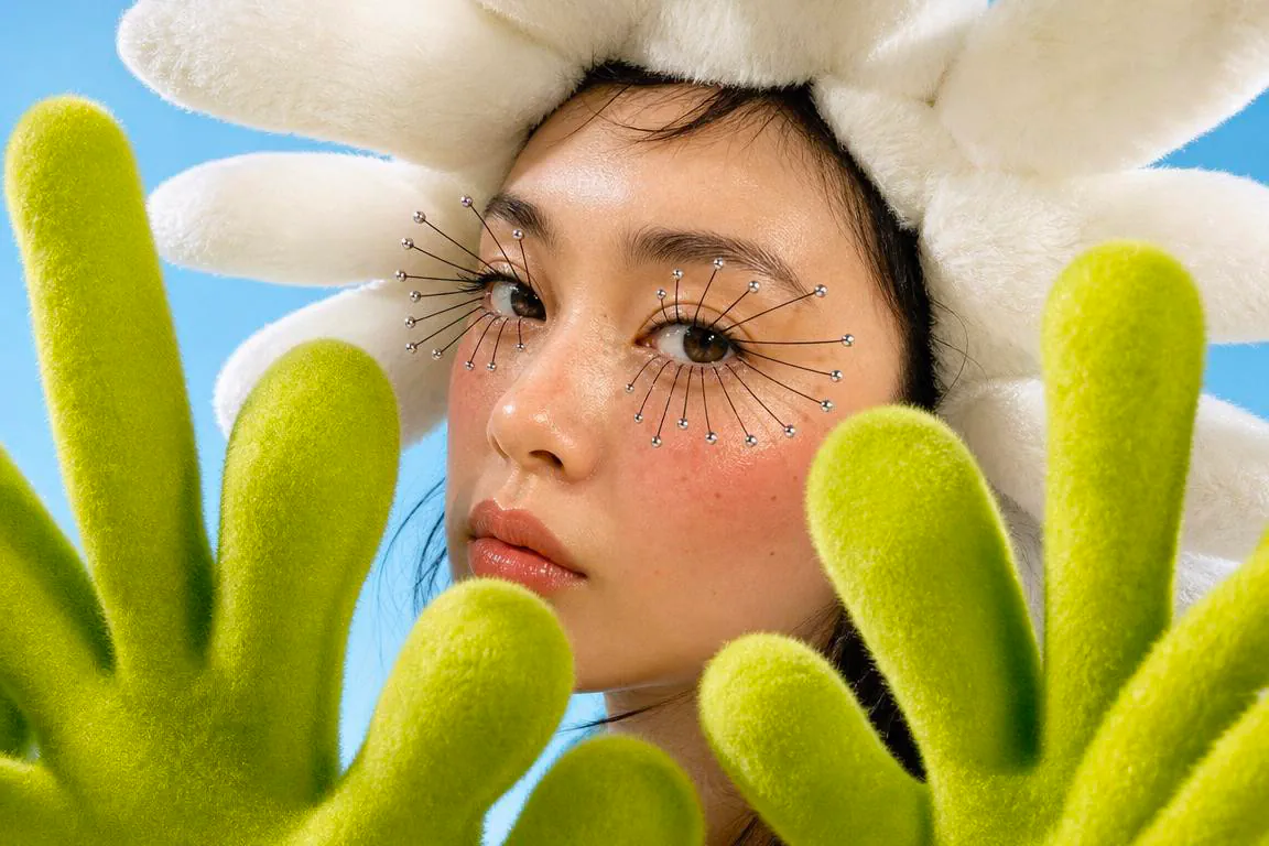 Flower hat beauty portrait