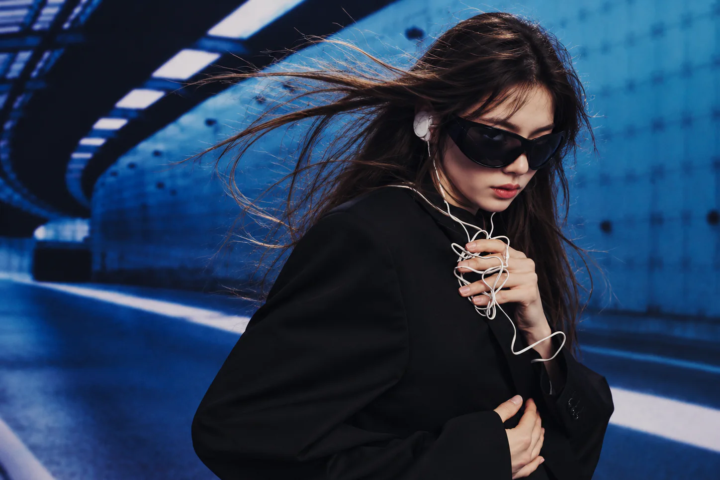 Tunnel fashion editorial portrait