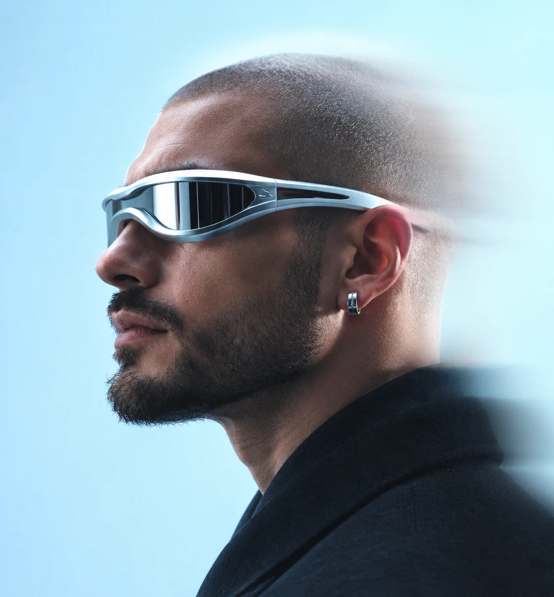 Futuristic sunglasses portrait