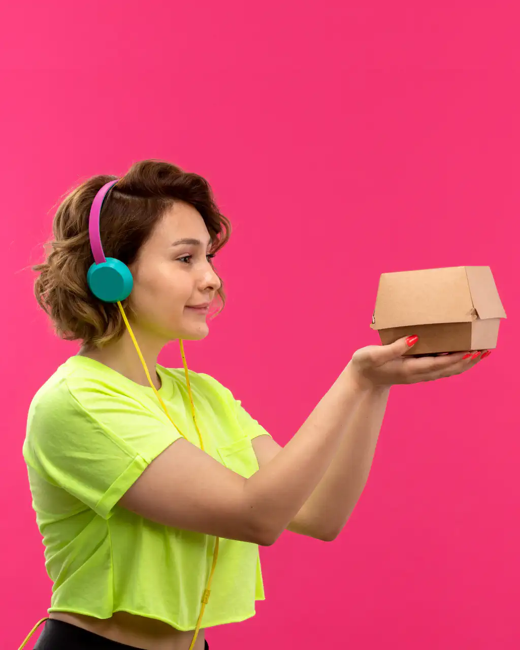 Seller holding a parcel