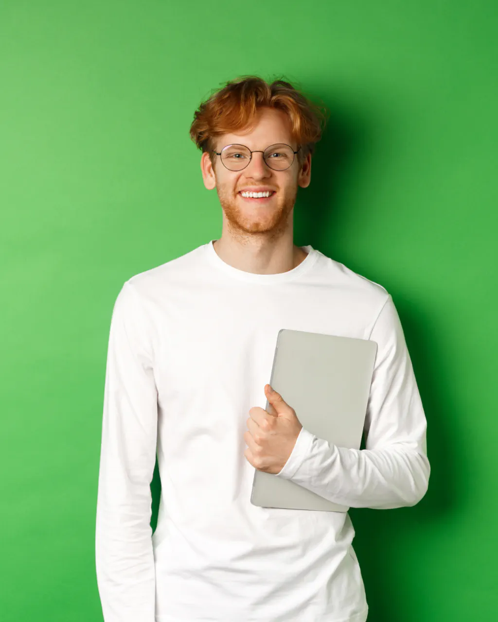 Educator holding a laptop