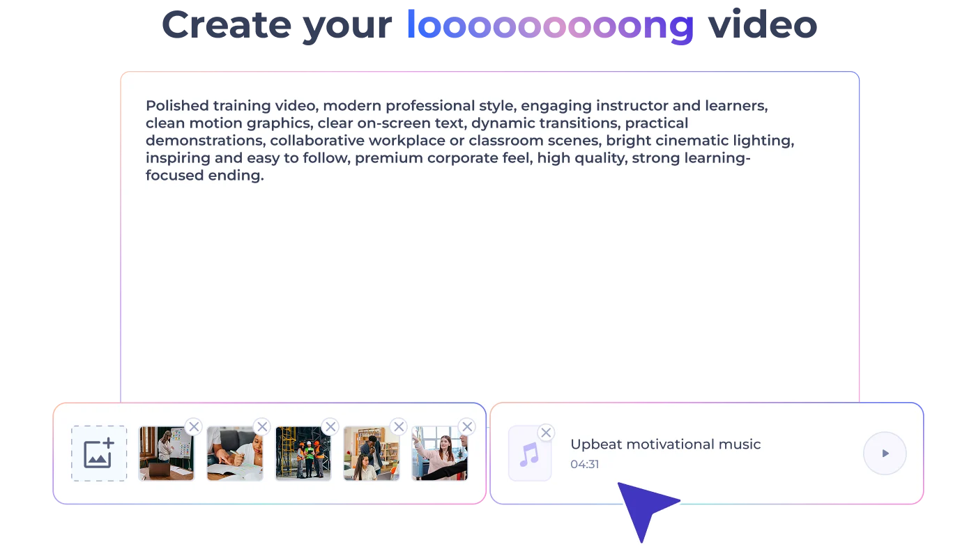 AI video platform turning a learning brief into a polished training module