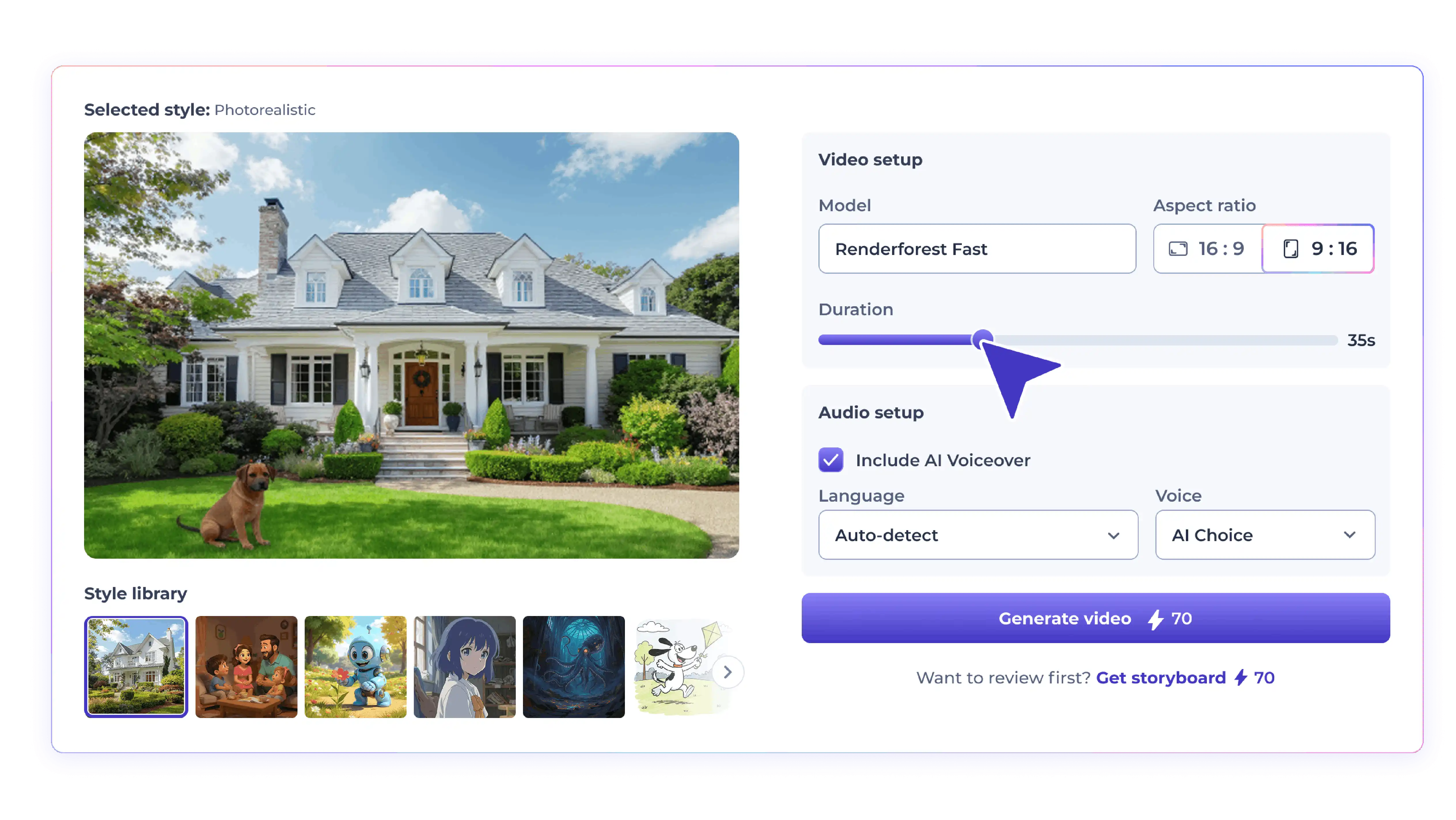 Brand kit and multi-channel sales content dashboard with logo, colors, and export presets