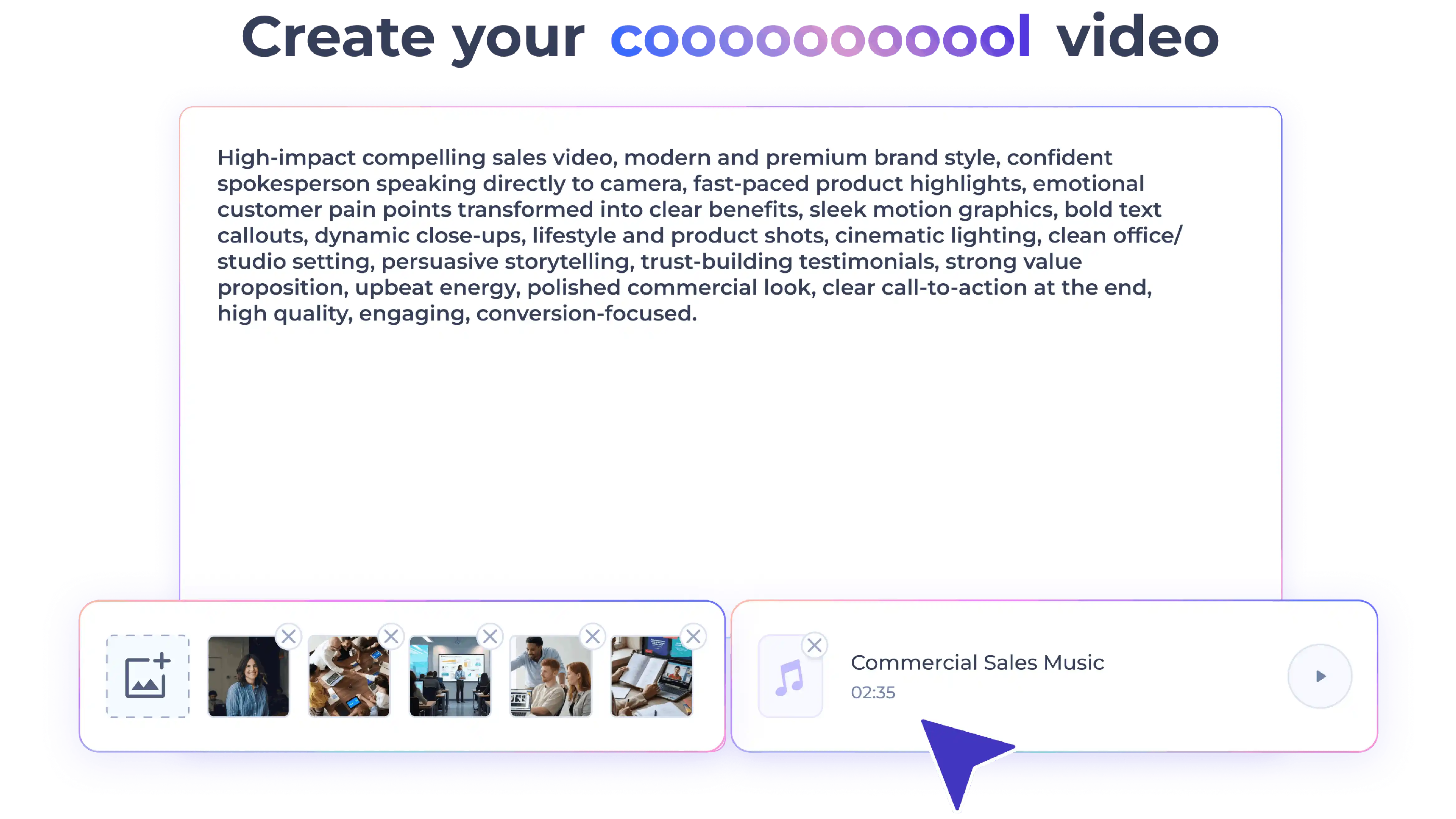 AI sales video maker generating a personalized product demo from a text prompt
