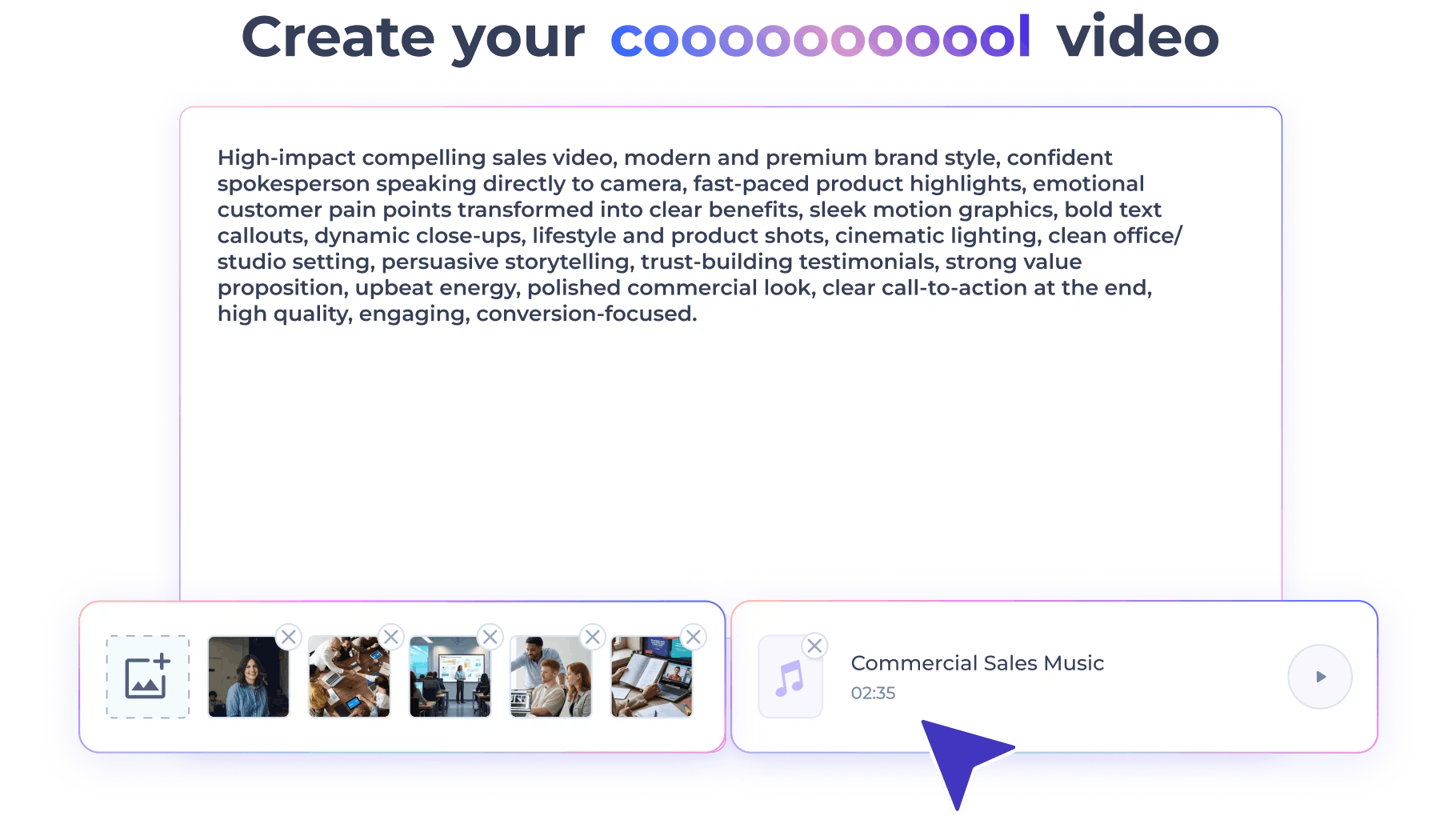 AI sales video maker generating a personalized product demo from a text prompt