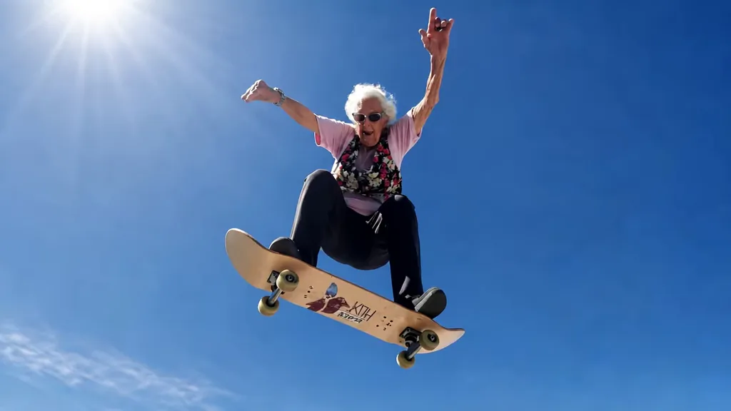 Vovó de skate