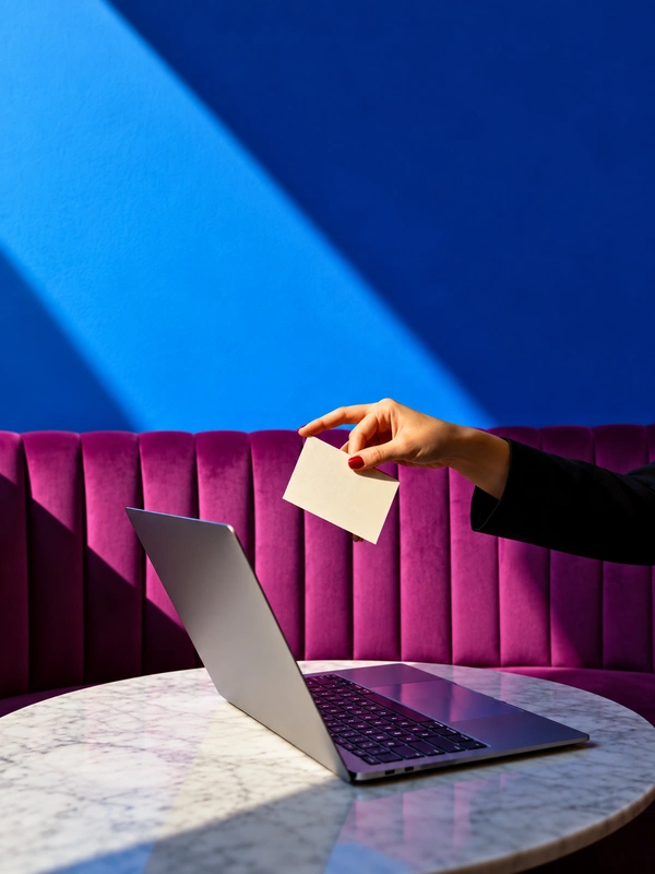 Social manager at laptop
